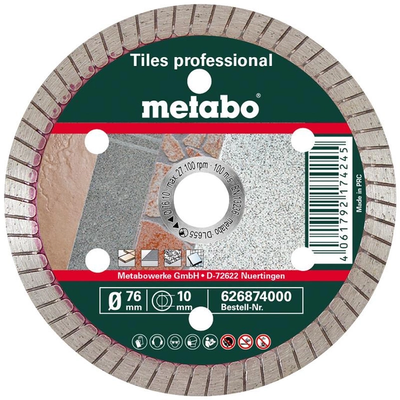 Алмазний диск по кераміці Metabo Professional TP 76x10 мм (626874000) } фото