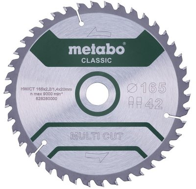 Пильный диск Metabo MultiCutClassic 165x20 42 FZ/TZ (628280000)  фото