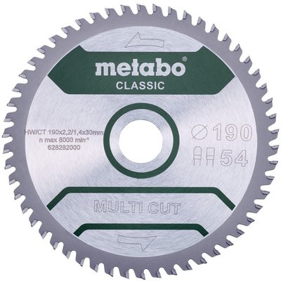 Пильный диск Metabo MultiCutClassic 190x30 54 FZ/TZ (628282000)  фото