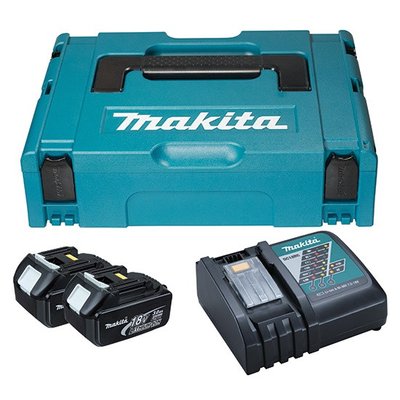 Набір акумуляторів Makita LXT (BL1830x2, DC18RC, Makpac1)197952-5 } фото