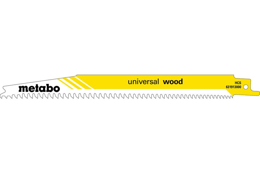 Полотно для шабельних пил Metabo «UNIVERSAL WOOD» 200х1.25 мм 5шт (631913000) } фото