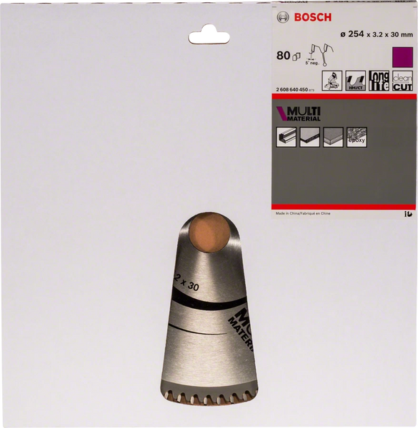 Пильний диск Bosch MULTI MATERIAL 254х30 (2608640450) } фото