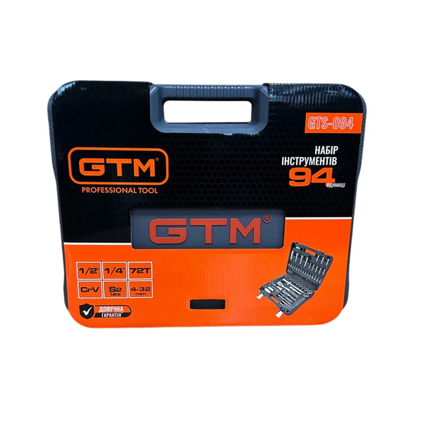 Набор инструментов GTM GTS-094 94 ед, 1/4-1/2" (227458)  фото