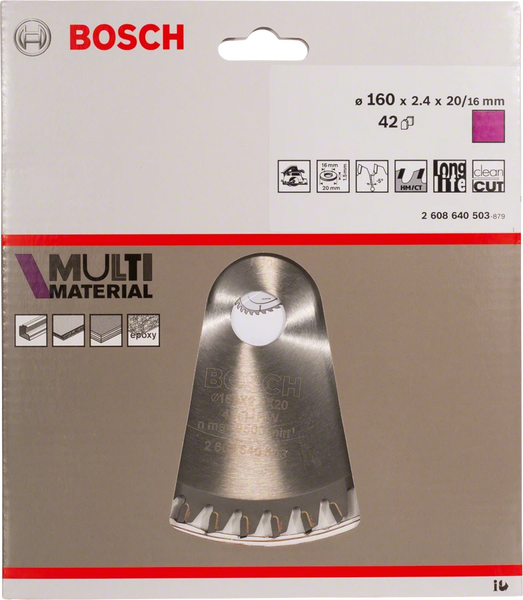 Пильний диск Bosch MULTI MATERIAL 160х20 (2608640503) } фото