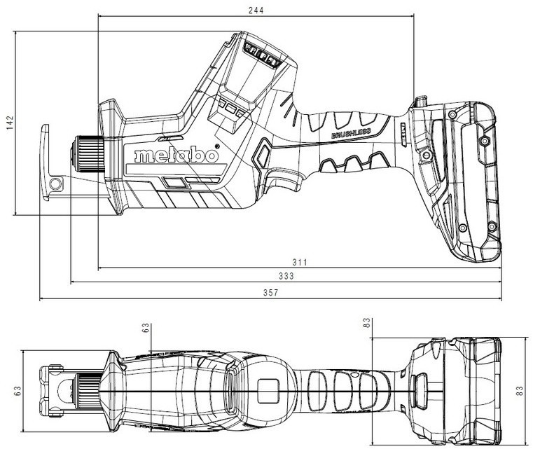 Аккумуляторная сабельная пила Metabo
