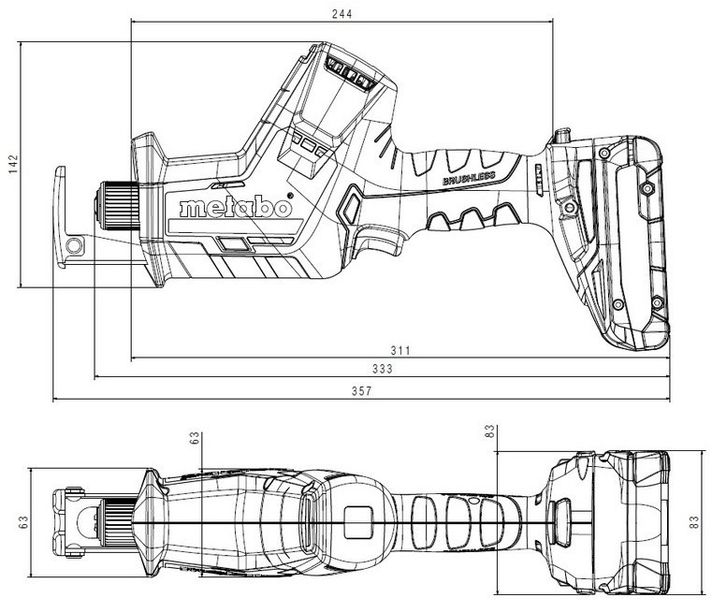 Акумуляторна шабельна пила Metabo SSE 18 LTX BL Compact (без АКБ) (602366850) } фото