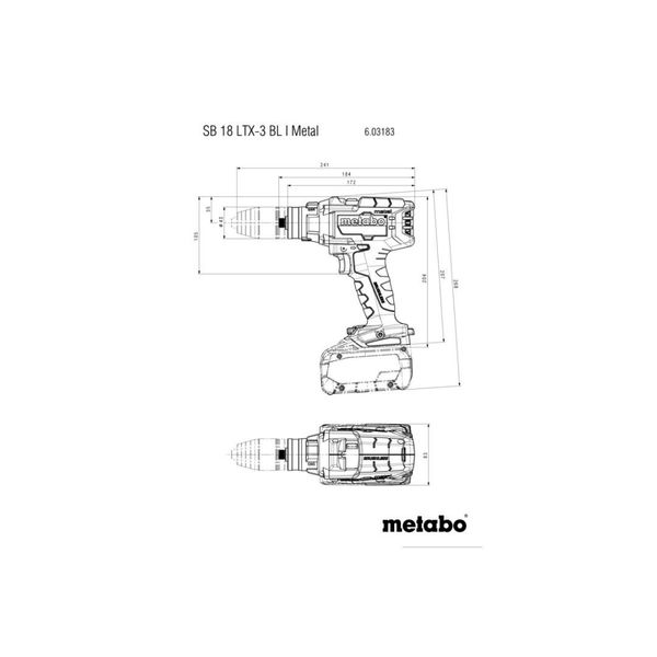 Акумуляторний ударний шуруповерт Metabo SB 18 LTX-3 BL I METAL (603183650) } фото
