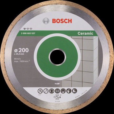 Диск алмазный отрезной Bosch Standart for Ceramic (200х25.4 мм) (2608602537)  фото