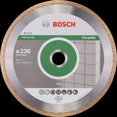 Диск алмазный отрезной Bosch Standart for Ceramic (230х25.4 мм) (2608602538)  фото