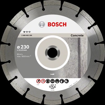 Диск алмазний відрізний Bosch Standard for Concrete (230х22.23 мм, 10 шт) (2608603243) } фото