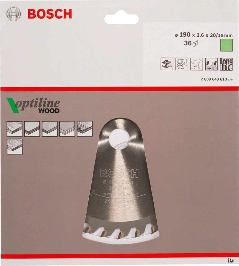 Пильный диск Bosch OPTILINE WOOD вблизи