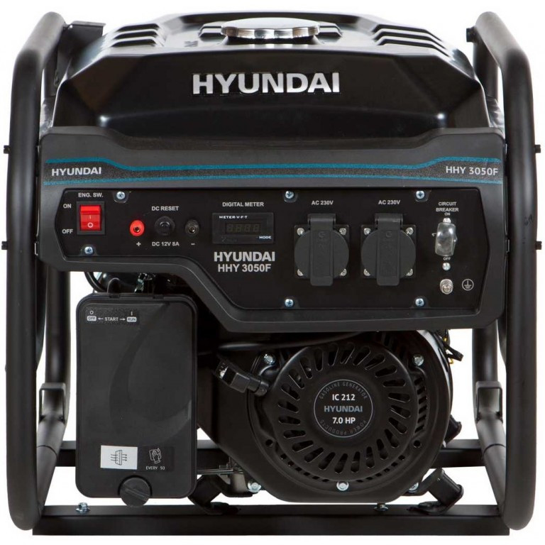 Бензиновый генератор Hyundai HHY 3050F вид сбоку