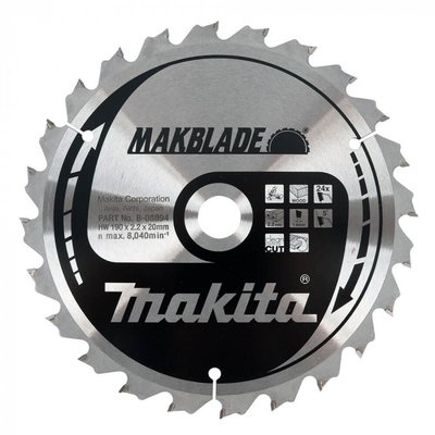Пильний диск по дереву Makita MAKBlade 190x20 24T B-08894 фото