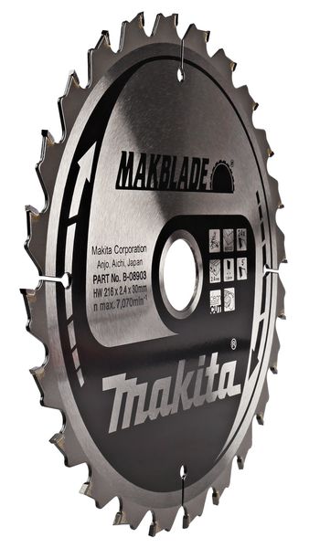 Пильный диск по дереву Makita MAKBlade 216x30 24T  фото