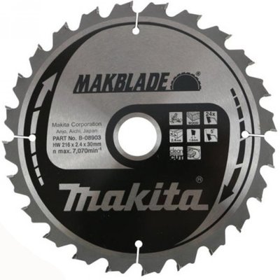 Пильний диск по дереву Makita MAKBlade 216x30 24T B-08903 фото