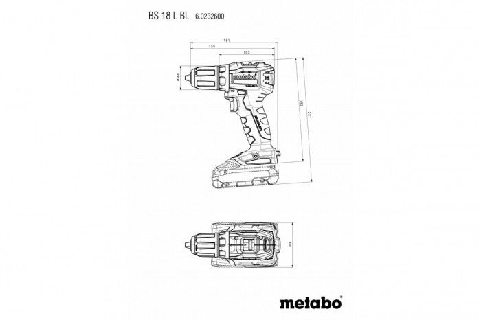 Аккумуляторная дрель-шуруповерт Metabo ВS 18 L BL (602326500)  фото