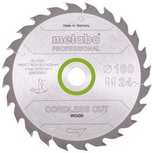 Диск пильный Metabo HW/CT 24 WZ 160x20 мм (628030000)  фото