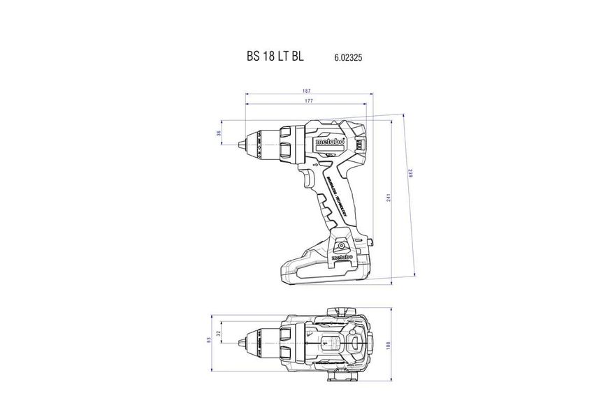 Акумуляторний дриль-шуруповерт Metabo BS 18 LT BL (без АКБ) (602325890) } фото