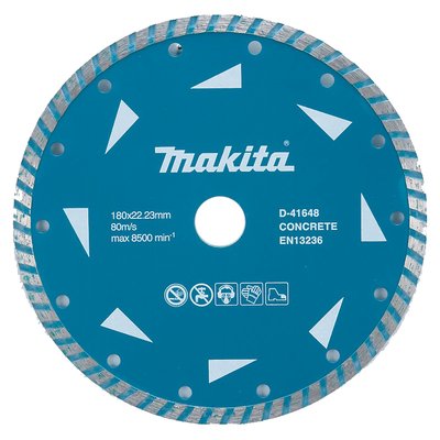Алмазний диск Makita по бетону 180х22.23мм (D-41648) } фото
