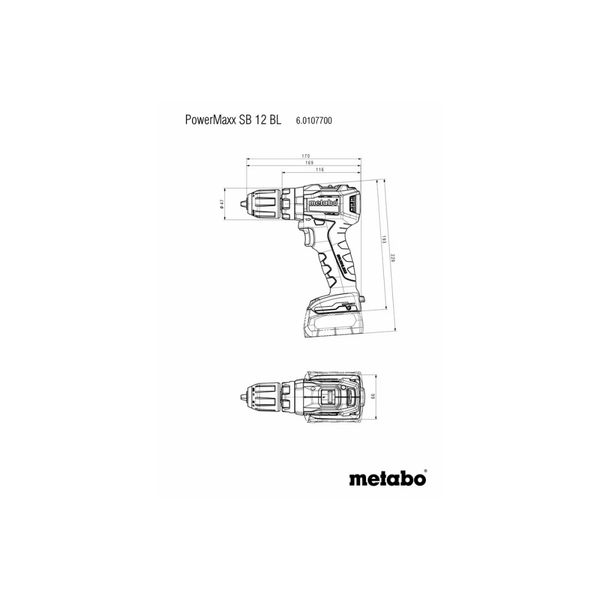 Акумуляторний шуруповерт Metabo POWERMAXX SB 12 (601076500) } фото