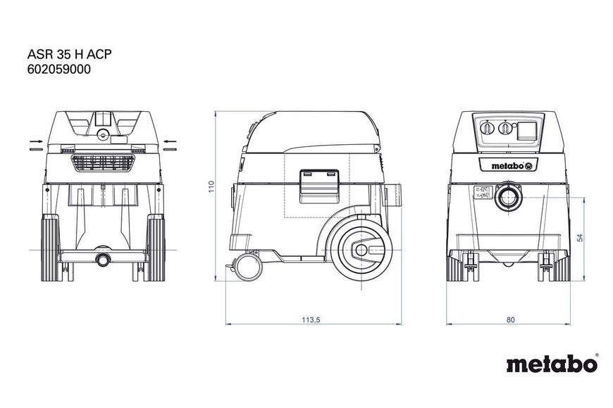 Промышленный пылесос Metabo ASR 35 H ACP (602059000)  фото