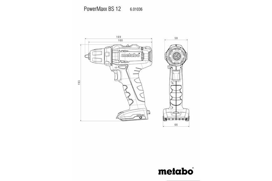Аккумуляторная дрель-шуруповерт Metabo PowerMaxx BS 12 (601036500)  фото