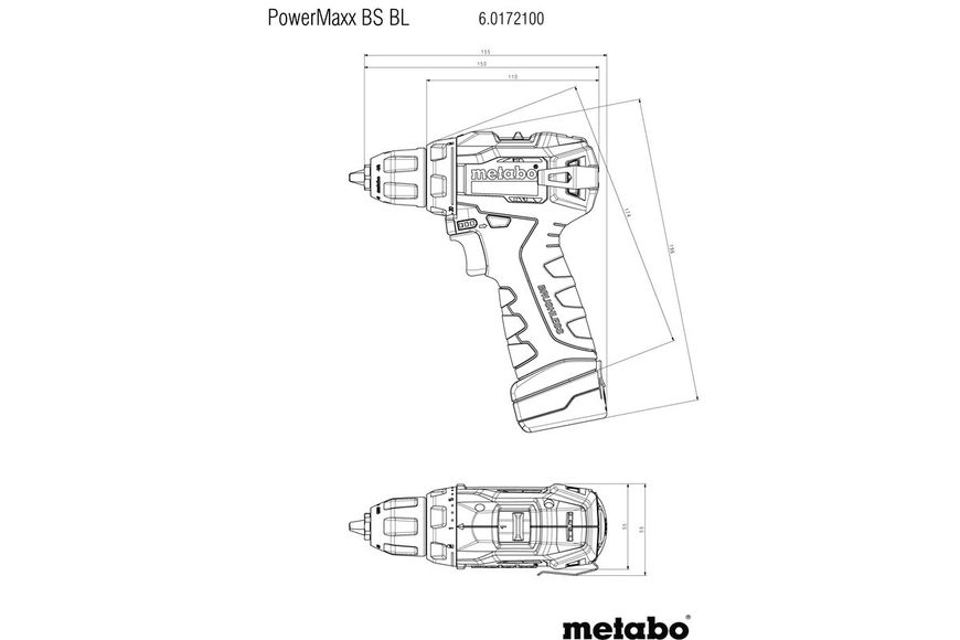 Аккумуляторный дрель-шуруповерт Metabo POWERMAXX BS BL (601721500)  фото