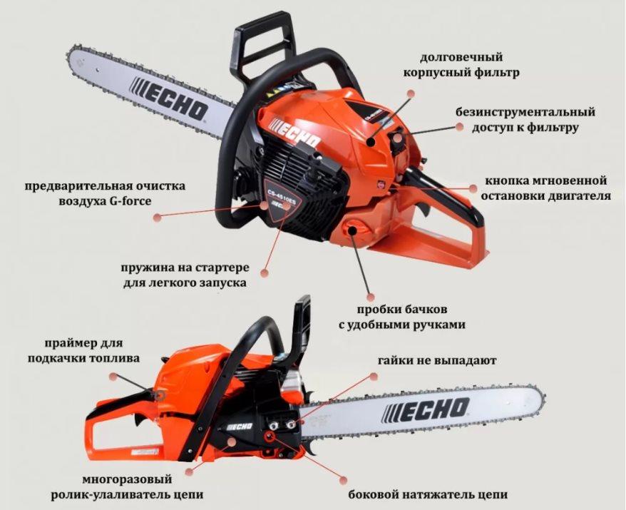 Бензопила ECHO CS-4510ES сбоку