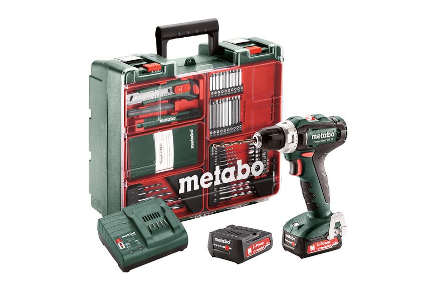 Акумуляторний шуруповерт Metabo POWERMAXX BS 12 SET (601036870) } фото